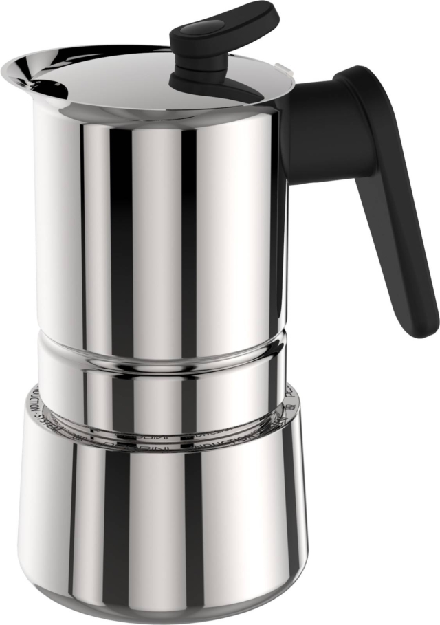caffettiera Steel Moka di Pedrini in acciaio inossidabile caffettiera Steel Moka di Pedrini in acciaio inossidabile