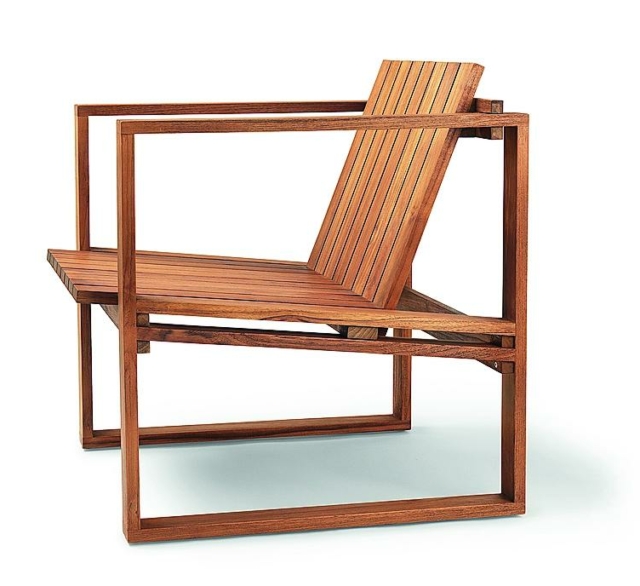 poltoncina carl hansen BK11 in teak a doghe con gambe a slitta che diventano anche braccioli poltoncina carl hansen BK11 in teak a doghe con gambe a slitta che diventano anche braccioli