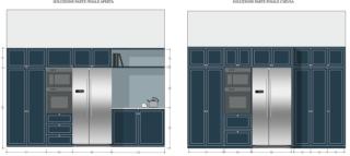 prospetto parete frigo e fuochi aperta e chiusa