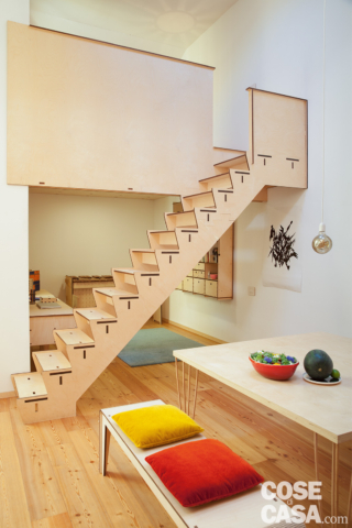 la seconda rampa della casa con la scala che contiene