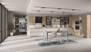 cucina angolare con tavolo rettangolare coordinato finiture con arredi color chiaro Cucina LiberaMente di Scavolini cucina angolare con tavolo rettangolare coordinato finiture con arredi color chiaro Cucina LiberaMente di Scavolini