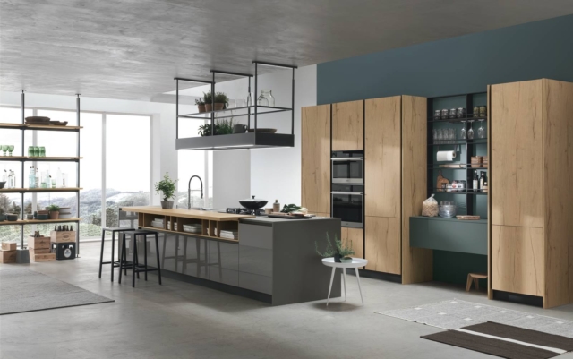 cucina con isola Infinity di Stosa con armadi cucina in legno cucina con isola Infinity di Stosa con armadi cucina in legno