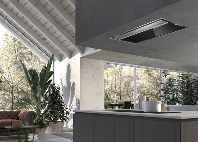cappa Onyx-C di Faber, ad incasso a soffitto, in acciaio inox e vetro, classe A++, larga 90 cm cappa Onyx-C di Faber, ad incasso a soffitto, in acciaio inox e vetro, classe A++, larga 90 cm