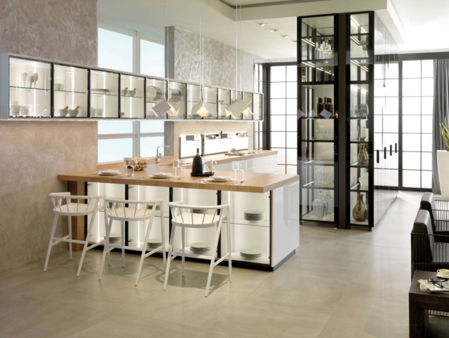 cucina con pensili in vetro Emotions E 3.70 di Gamadecor finitura stratificata Blanco Glass e Blanco Emotions opaco cucina con pensili in vetro Emotions E 3.70 di Gamadecor finitura stratificata Blanco Glass e Blanco Emotions opaco