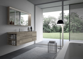 mobile bagno con cassetti della collezione Nyù di Ideagroup in laminato hpl unicolor mobile bagno con cassetti della collezione Nyù di Ideagroup in laminato hpl unicolor