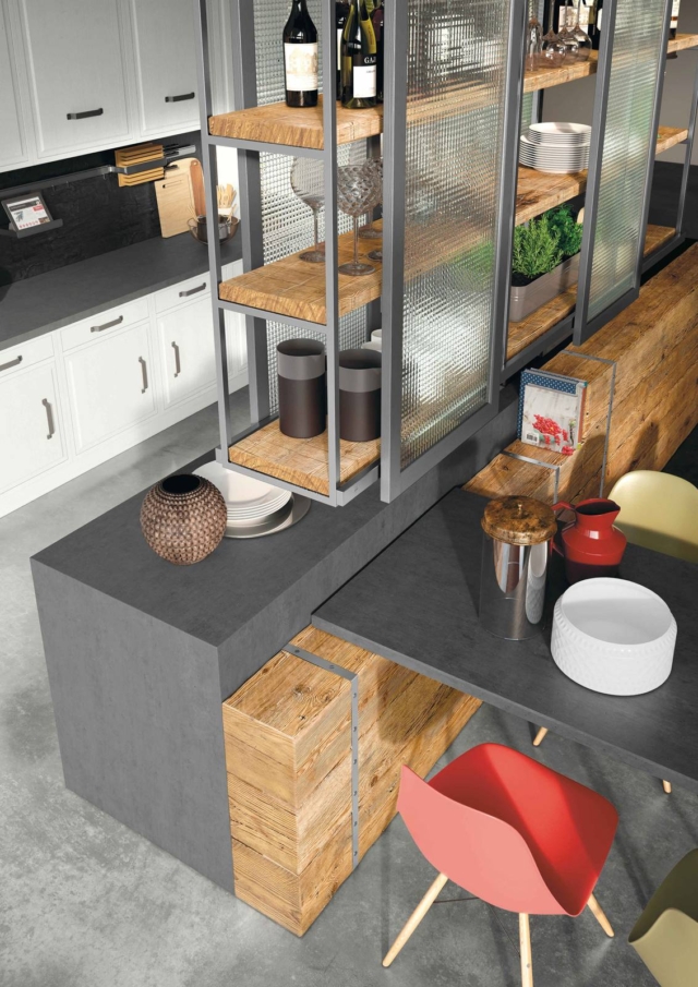 cucina con pensili in vetro Brera 76 di Marchi Cucine cucina con pensili in vetro Brera 76 di Marchi Cucine