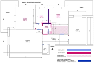 pianta ricavare secondo BAGNO demolizioni costruzioni