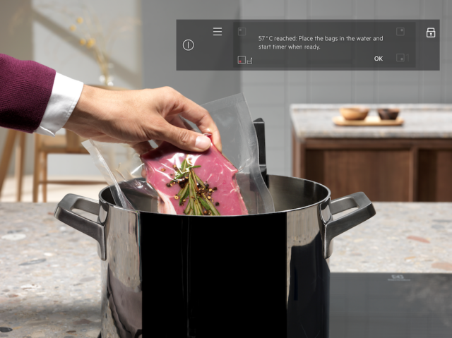 piano a induzione SensePro EIS 86483 di Electrolux con termosonda wireless per cuocere sottovuoto piano a induzione SensePro EIS 86483 di Electrolux con termosonda wireless per cuocere sottovuoto