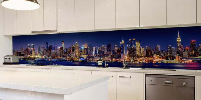 Pannello retro cucina con stampa fotografica personalizzata skyline di New York LIZEA Pannello retro cucina con stampa fotografica personalizzata skyline di New York LIZEA