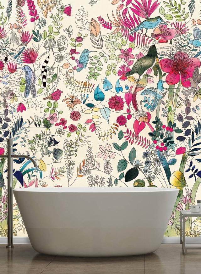 Wallpepper H20 Flowers carta da parati floreale multicolor Wallpepper H20 Flowers carta da parati floreale multicolor