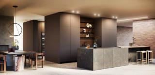 Nell'ampia composizione All-arounD 2022 di Doimo Cucine  l'isola centrale, con la zona cottura, ha il top e i frontali in MDi Umbra nei toni del grigio; il comodo piano snack laterale è realizzato in Tecnolam noce Cannella. A parete trovano posto le colonne con ante rientranti in Fenix NTM® Cacao Orinoco e la boiserie effetto legno coordinata e dotata di mensole in metallo. Prezzo su richiesta. www.doimocucine.com Nell'ampia composizione All-arounD 2022 di Doimo Cucine  l'isola centrale, con la zona cottura, ha il top e i frontali in MDi Umbra nei toni del grigio; il comodo piano snack laterale è realizzato in Tecnolam noce Cannella. A parete trovano posto le colonne con ante rientranti in Fenix NTM® Cacao Orinoco e la boiserie effetto legno coordinata e dotata di mensole in metallo. Prezzo su richiesta. www.doimocucine.com