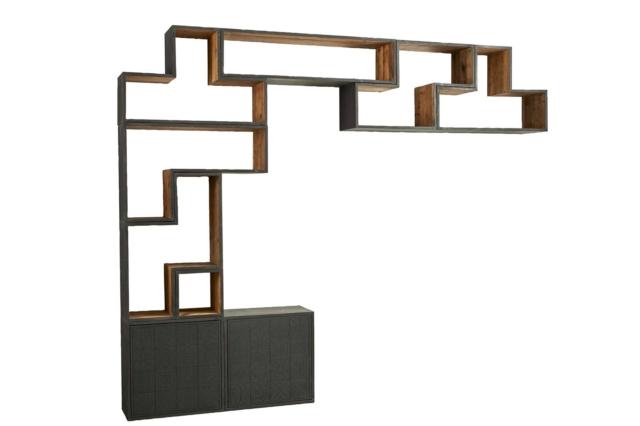 libreria componibile Art. DB005495 di Dialma Brown, nove elementi interamente realizzati in legno vecchio riciclato libreria componibile Art. DB005495 di Dialma Brown, nove elementi interamente realizzati in legno vecchio riciclato