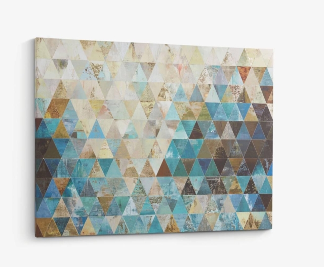 quadro Udo dúnya di Kave Home decoro geometrico astratto tonalità azzurro motivi degli Anni Cinquanta/Sessanta quadro Udo dúnya di Kave Home decoro geometrico astratto tonalità azzurro motivi degli Anni Cinquanta/Sessanta