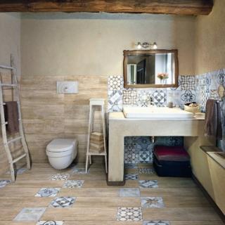 bagno rustico con pavimento di legno a doghe Villa di Leroy Merlin bagno rustico con pavimento di legno a doghe Villa di Leroy Merlin