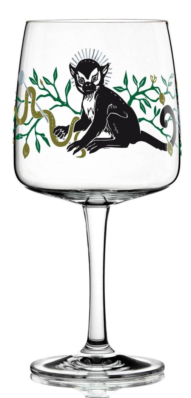 ritzehnoff-calice vetro decoro scimmietta ritzehnoff-calice vetro decoro scimmietta
