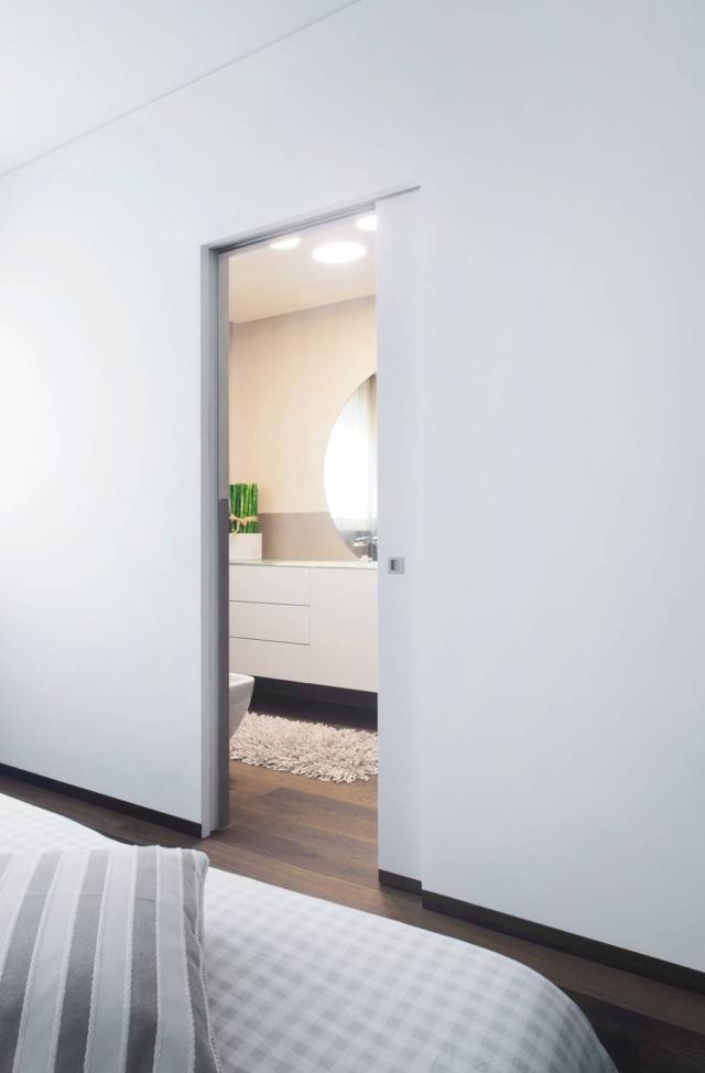 Porta scomparsa Eclisse Syntesis scorrevole senza stipiti camera bagno Porta scomparsa Eclisse Syntesis scorrevole senza stipiti camera bagno