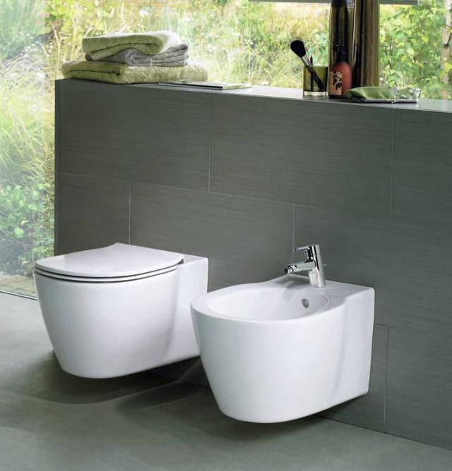 sanitari in ceramica sospesi Connect Space di Ideal Standard, misurano L 36,5 x P 48,5 cm. Il vaso costa 529 euro; il bidet 348 euro sanitari in ceramica sospesi Connect Space di Ideal Standard, misurano L 36,5 x P 48,5 cm. Il vaso costa 529 euro; il bidet 348 euro