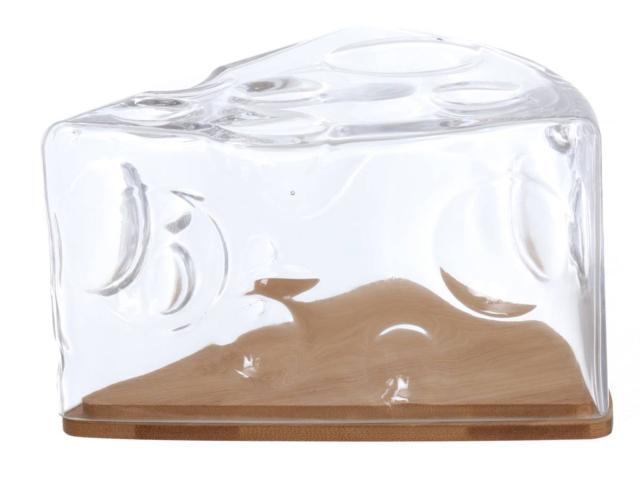 portaformaggio Kasanova, piatto in legno, coperchio vetro lavorato. Può essere riposta anche nel frigorifero portaformaggio Kasanova, piatto in legno, coperchio vetro lavorato. Può essere riposta anche nel frigorifero