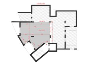 PLANIMETRIA STATO DI FATTO ZONA GIORNO IRREGOLARE 180 mq PLANIMETRIA STATO DI FATTO ZONA GIORNO IRREGOLARE 180 mq