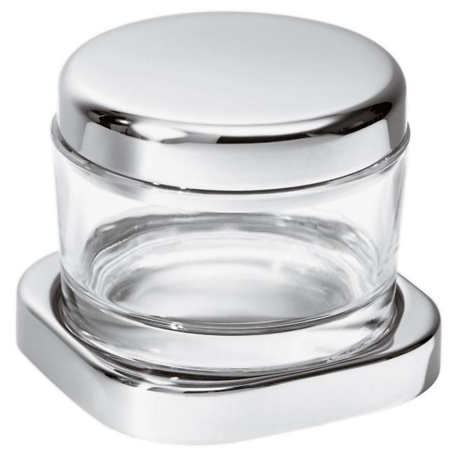 formaggiera Sambonet, della Linear, realizzata in cristallo, con base e coperchio in acciaio inox. formaggiera Sambonet, della Linear, realizzata in cristallo, con base e coperchio in acciaio inox.