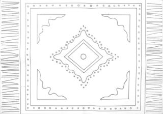 Stampate a misura il disegno allegato (foto 2) di un tappeto stilizzato. Stampate a misura il disegno allegato (foto 2) di un tappeto stilizzato.