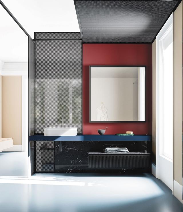 composizione Absolute 06 di Arbi Arredobagno piano top in Fenix Bluriva colore blu composizione Absolute 06 di Arbi Arredobagno piano top in Fenix Bluriva colore blu