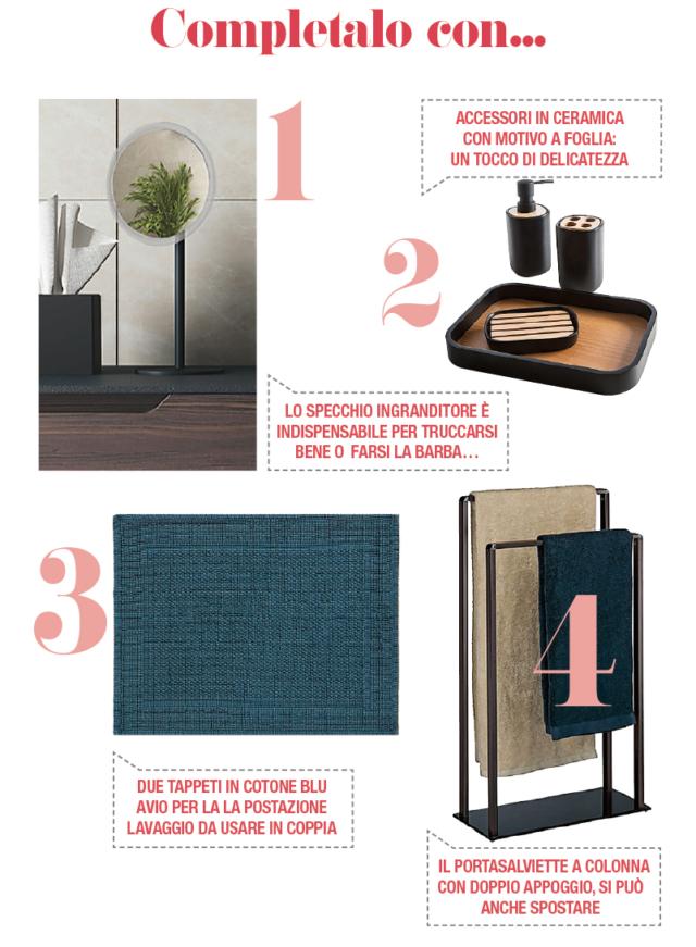 Arredare il sottotetto con gli accessori per il bagno: specchio ingranditore, set portasapone, tappetino e portasciugamani. Arredare il sottotetto con gli accessori per il bagno: specchio ingranditore, set portasapone, tappetino e portasciugamani.