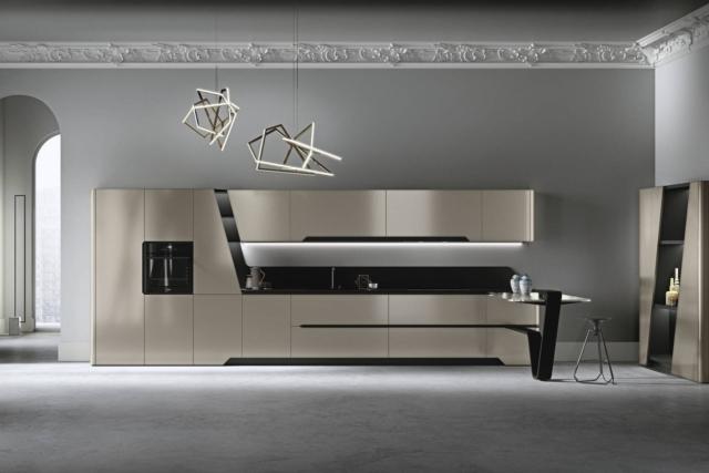 cucina piano Fenix snaidero vision design hightech con bancone snack cucina piano Fenix snaidero vision design hightech con bancone snack