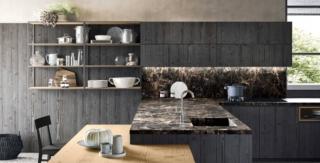 cucina piano laminato scandola maestrale in abete color carbone con penisola cucina piano laminato scandola maestrale in abete color carbone con penisola