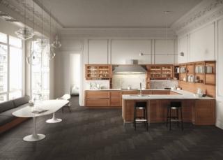 cucina stile retro snaidero heritage ante legno olmo piano marmo bianco penisola aperta cucina stile retro snaidero heritage ante legno olmo piano marmo bianco penisola aperta