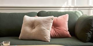 cuscini cotone rosa beige hay dot cushion soft