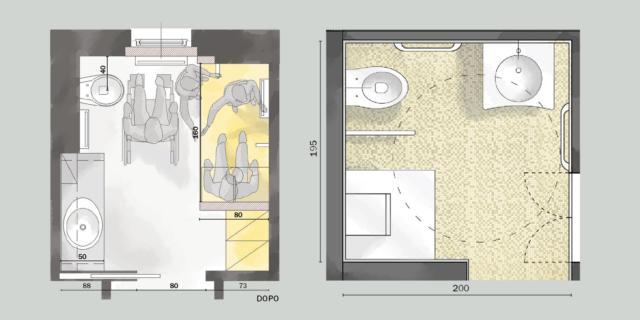 Disposizione Sanitari Bagno Quadrato