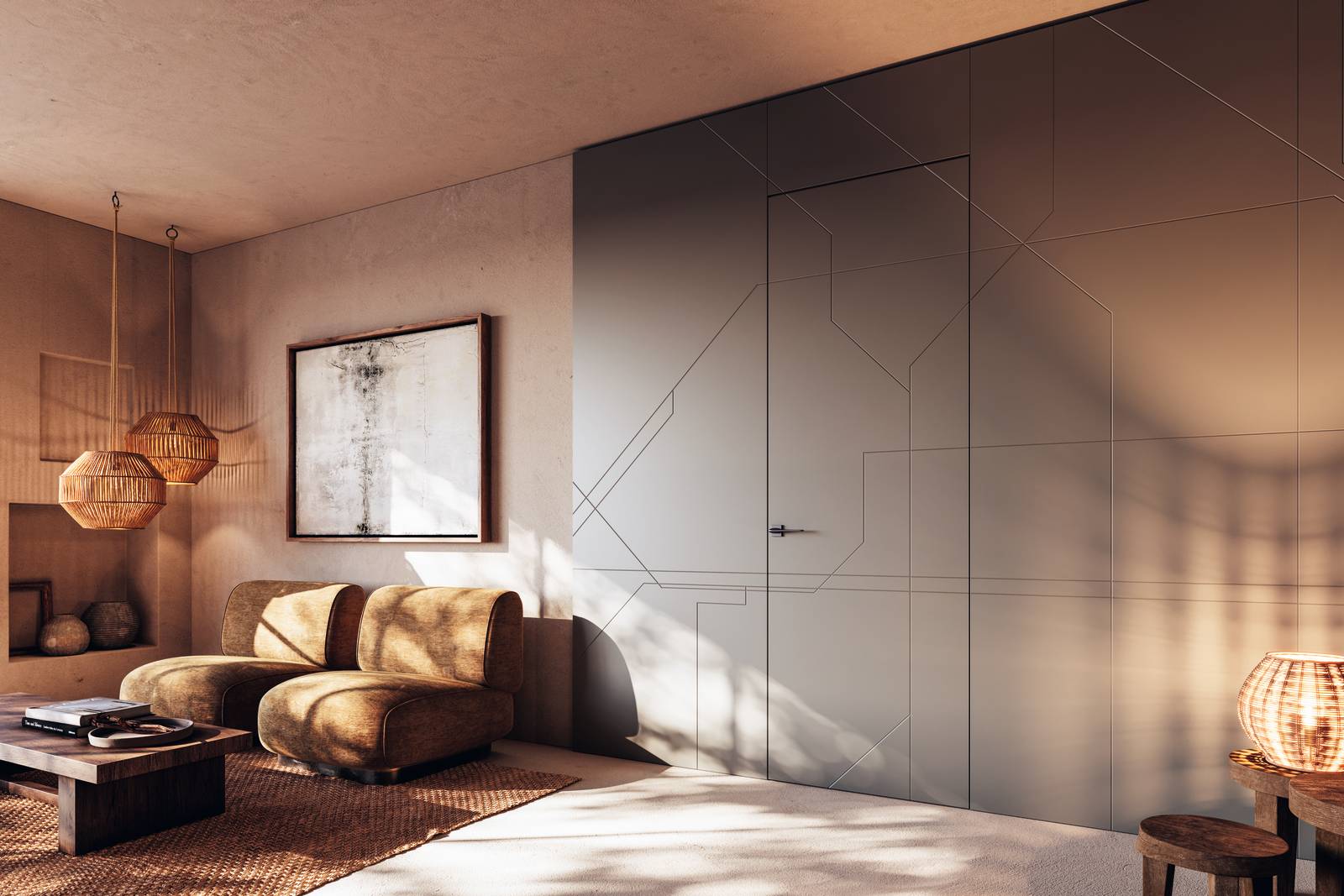 Porta integrata nella boiserie Metromap Berlin di Bertolotto, con finitura laccato opaco RAL e maniglia Iron. www.bertolotto.com Porta integrata nella boiserie Metromap Berlin di Bertolotto, con finitura laccato opaco RAL e maniglia Iron. www.bertolotto.com