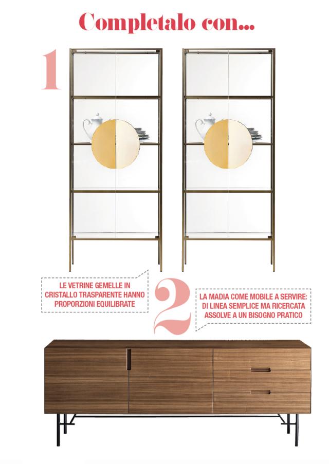 Arredare il sottotetto, vetrine con struttura in alluminio anodizzato e decori oriental style e madia in noce con piedini in metallo. Arredare il sottotetto, vetrine con struttura in alluminio anodizzato e decori oriental style e madia in noce con piedini in metallo.