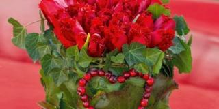 composizione tulipani rossi per San Valentino