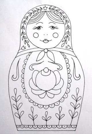 Disegno allegato con matrioska da stampare Disegno allegato con matrioska da stampare
