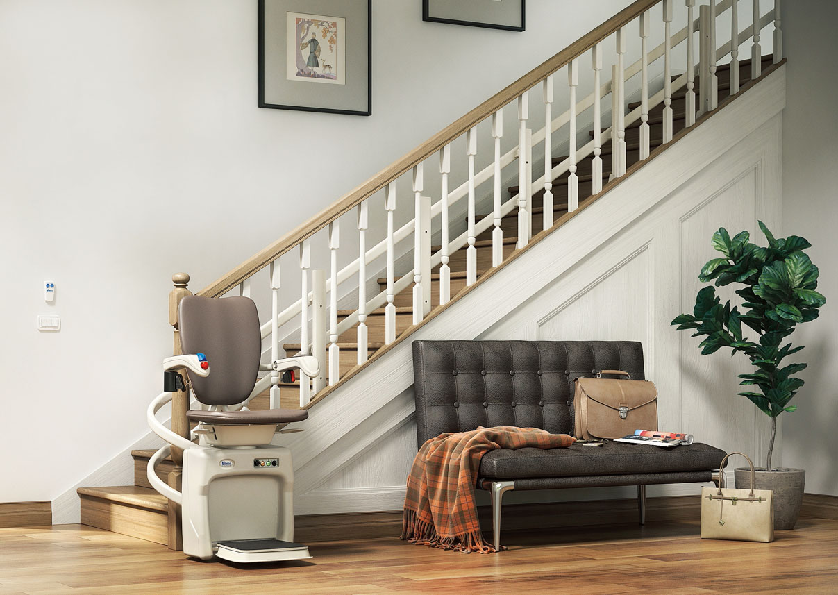 Dolce Vita di Vimec è il montascale a poltroncina per scale curve, realizzato su misura in base alla forma della salita e all’estetica dell’arredo. Grazie alla batteria funziona anche in caso di mancanza di corrente. Sensori anticollisione riconoscono eventuali ostacoli. Ha il telecomando. È anche in versione per esterno. www.vimec.biz