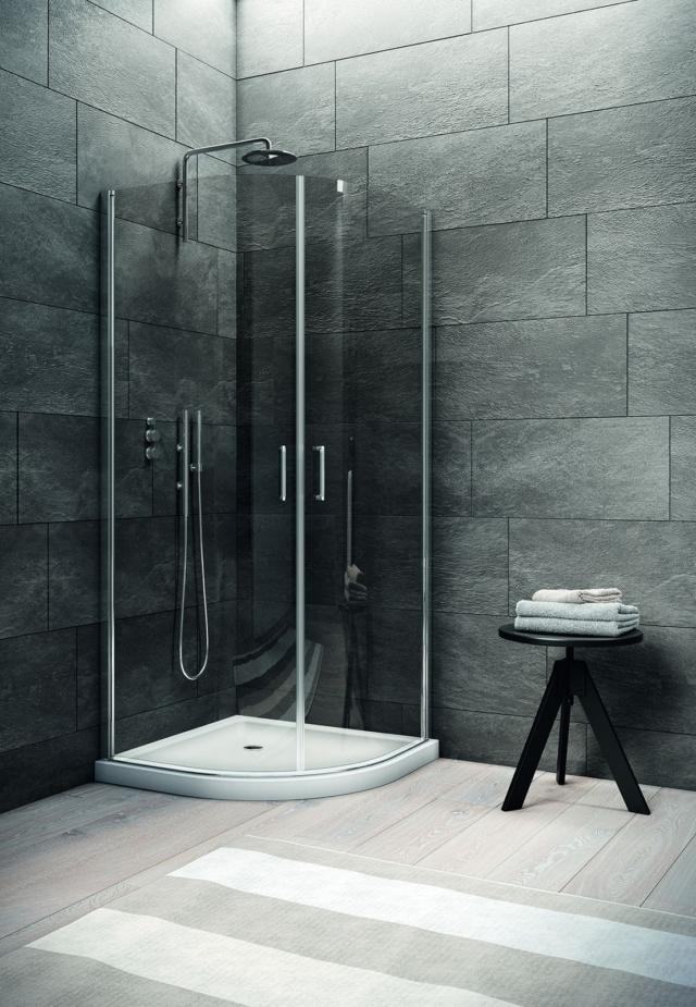 box doccia angolare Claire Design di Inda con chiusura magnetica e due porte a battente box doccia angolare Claire Design di Inda con chiusura magnetica e due porte a battente