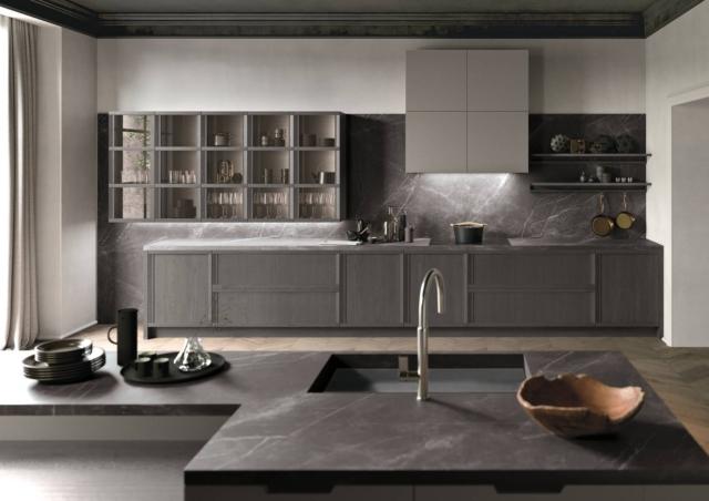 cucina ante riquadrate stosa newport frassino grigio pernice isola cucina ante riquadrate stosa newport frassino grigio pernice isola