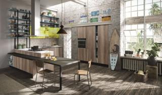 cucine effetto legno chiaro aran cucine mia melaminico rovere graffiato penisola tavolo cucine effetto legno chiaro aran cucine mia melaminico rovere graffiato penisola tavolo