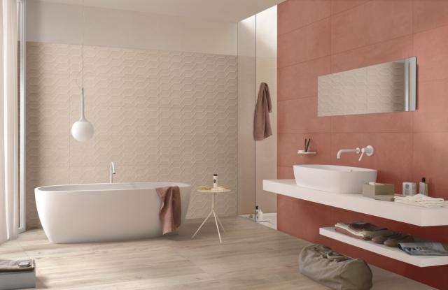 piastrelle di colore rosa Resina di Ragno nel formato 40 x 120 cm piastrelle di colore rosa Resina di Ragno nel formato 40 x 120 cm