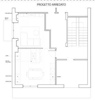 planimetria progetto arredata-parete vetrata-open space-pavimento in resina-luci panzeri-sgabelli babila-penisola ok planimetria progetto arredata-parete vetrata-open space-pavimento in resina-luci panzeri-sgabelli babila-penisola ok