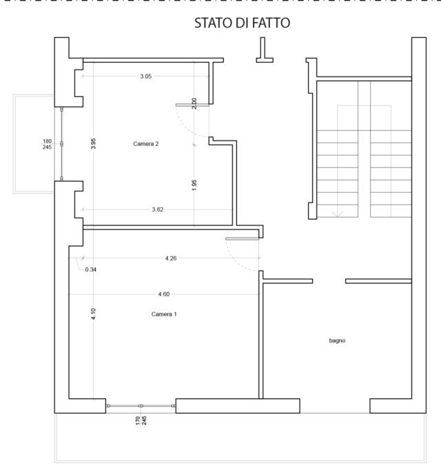 planimetria stato di fatto della porzione di villetta da adibire a piccolo appartamento indipendente planimetria stato di fatto della porzione di villetta da adibire a piccolo appartamento indipendente