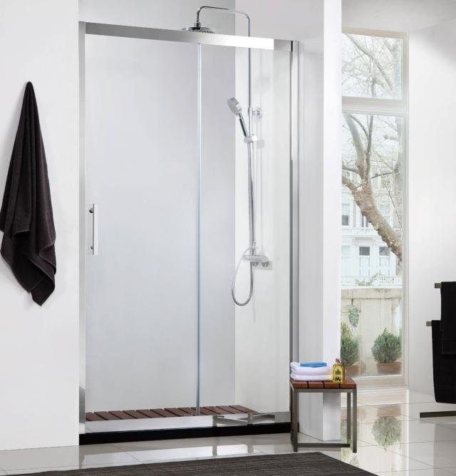 porta reversibile con anta scorrevole Zeus di Iperceramica in cristallo trasparente porta reversibile con anta scorrevole Zeus di Iperceramica in cristallo trasparente