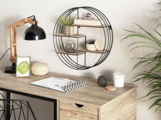 pensile a giorno metallo nero legno beliani sandia stile industrial pensile a giorno metallo nero legno beliani sandia stile industrial