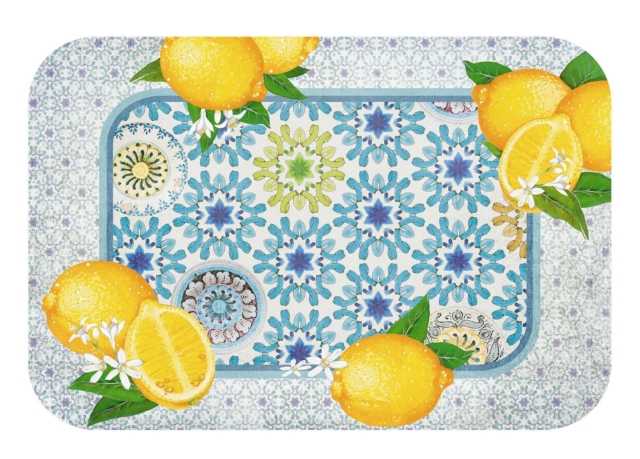 Tovaglietta di Leroy Merlin con limoni e maioliche tipiche della Costiera Amalfitana Tovaglietta di Leroy Merlin con limoni e maioliche tipiche della Costiera Amalfitana
