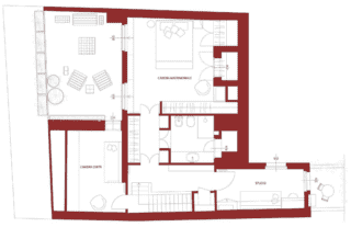Planimetria progetto piano con zona notte, prima dei lavori di ristrutturazione Planimetria progetto piano con zona notte, prima dei lavori di ristrutturazione
