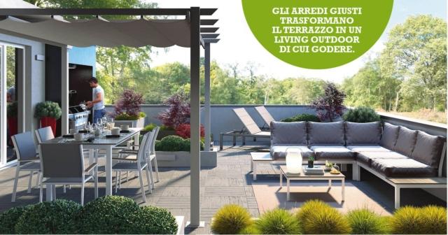 arredi esterno Leroy Merlin terrazzo con zona pranzo salotto e solarium arredi esterno Leroy Merlin terrazzo con zona pranzo salotto e solarium