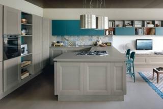 cucina con penisola Vintage Shellsystem di Veneta Cucine con piano cottura angolare cucina con penisola Vintage Shellsystem di Veneta Cucine con piano cottura angolare