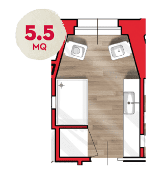 Principale, per gli ospiti
Aggiunto ex novo con la ristrutturazione dell'appartamento, vi si accede dal disimpegno
della zona notte; è situato di fronte a una delle due camere da letto. Comodamente servito da una finestra, anch'essa affacciata sul cavedio come quella del bagno di servizio, ha uno sviluppo irregolare: inizialmente rettangolare, verso il fondo si restringe. Questa penalità è stata però risolta trasformando
lo spazio a imbuto nell'area dedicata ai sanitari,
con vaso e bidet uno di fronte all'altro. Entrando dalla porta a scomparsa, una scorrevole interno muro in laccato bianco, sulla destra si sviluppa un lungo e funzionale top, a sostegno del lavabo d'appoggio, completato da un ampio specchio che duplica la finestra e favorisce il riverbero di luce e spazio.
Sulla sinistra, la doccia con il box su misura. Principale, per gli ospiti
Aggiunto ex novo con la ristrutturazione dell'appartamento, vi si accede dal disimpegno
della zona notte; è situato di fronte a una delle due camere da letto. Comodamente servito da una finestra, anch'essa affacciata sul cavedio come quella del bagno di servizio, ha uno sviluppo irregolare: inizialmente rettangolare, verso il fondo si restringe. Questa penalità è stata però risolta trasformando
lo spazio a imbuto nell'area dedicata ai sanitari,
con vaso e bidet uno di fronte all'altro. Entrando dalla porta a scomparsa, una scorrevole interno muro in laccato bianco, sulla destra si sviluppa un lungo e funzionale top, a sostegno del lavabo d'appoggio, completato da un ampio specchio che duplica la finestra e favorisce il riverbero di luce e spazio.
Sulla sinistra, la doccia con il box su misura.